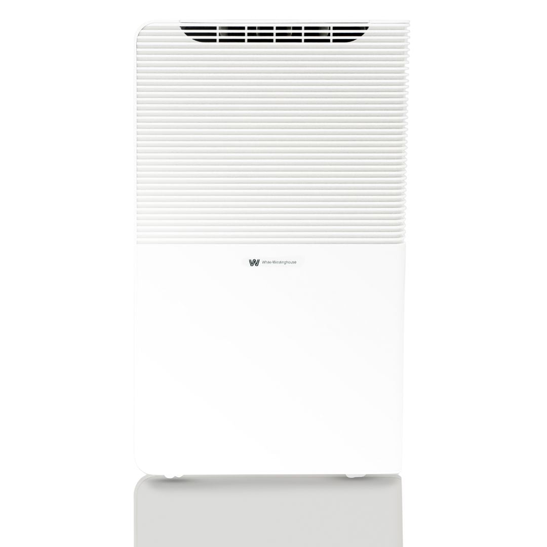 White Westinghouse AWHD-40L dehumidifier by JET INDIA with digital display and water tank, designed for 40 liters per day moisture removal