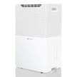 White Westinghouse AWHD-40L dehumidifier by JET INDIA showing front view with digital control panel and water collection tank.