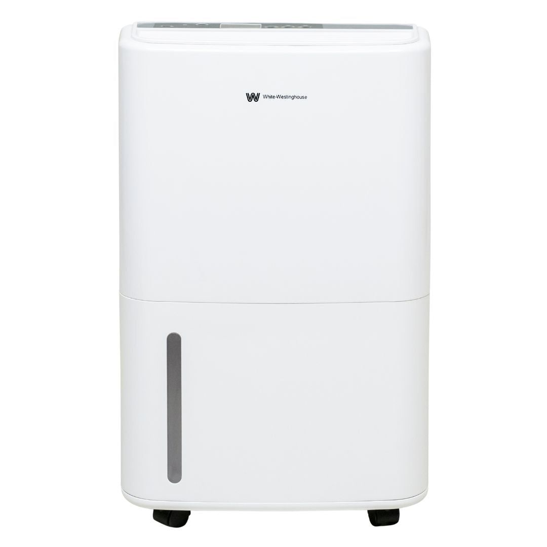 White Westinghouse AWHD-20L dehumidifier by JET INDIA, 20-litre capacity, showing front view with control panel and vents.