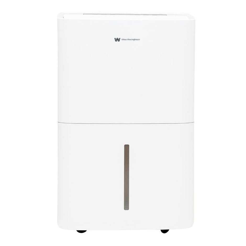 White Westinghouse AWHD-307L dehumidifier by JET INDIA, 30 liters per day, showing the front view with control panel.