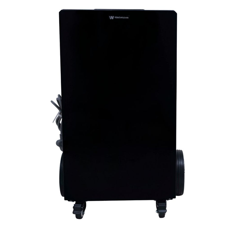 White Westinghouse WDE 100 dehumidifier by JET INDIA, showing a large-capacity appliance designed to remove 100 liters of moisture daily.