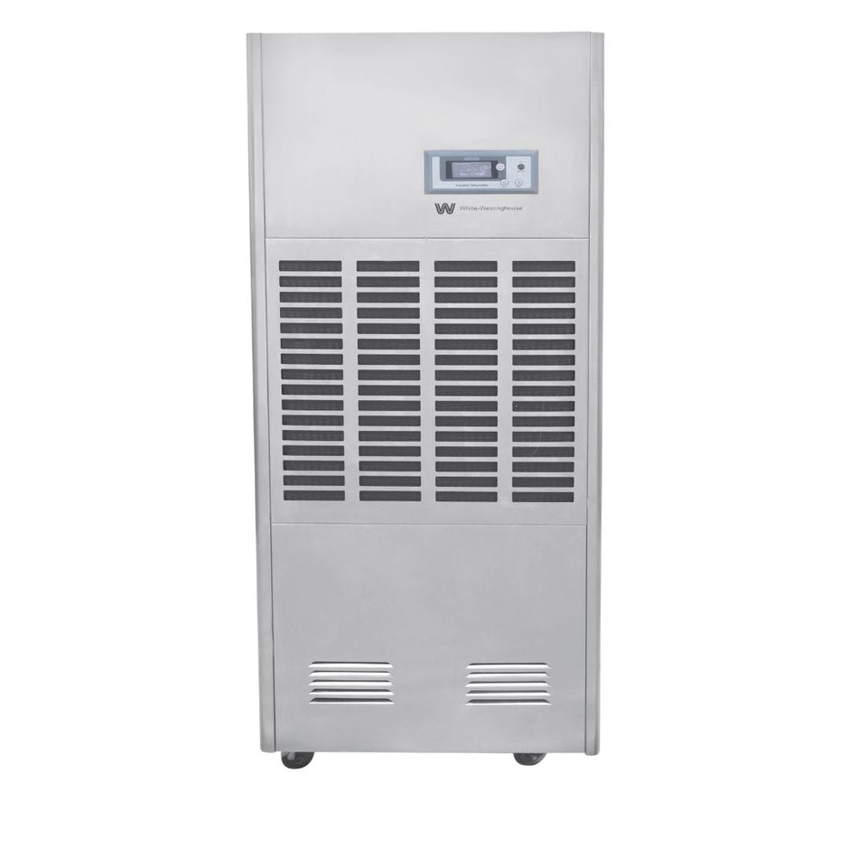 White Westinghouse WDE-190S dehumidifier by JET INDIA with digital control panel and air vent, designed for 190 liters per day.