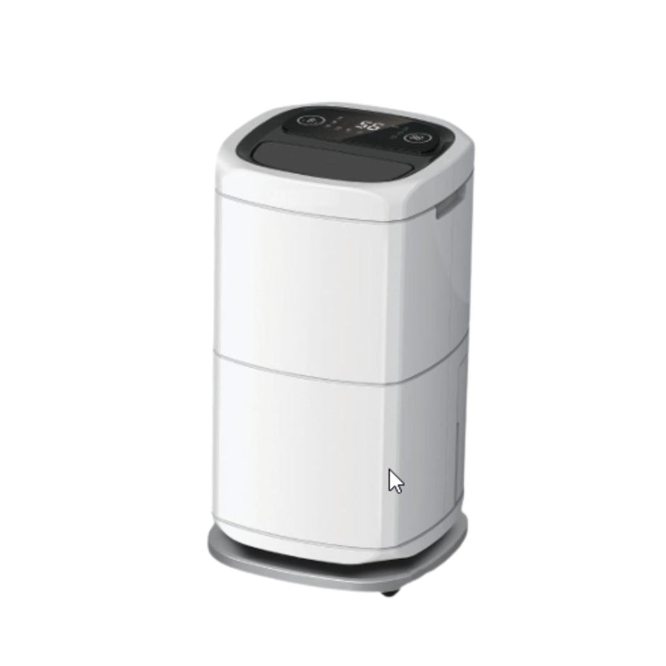 White Westinghouse WDE 606 dehumidifier from JET INDIA with a sleek design, showing the control panel and air vents.