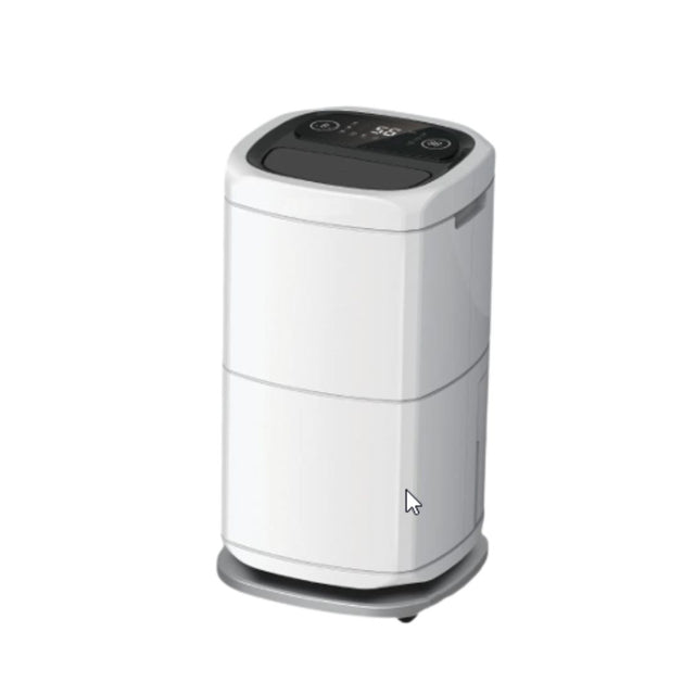 White Westinghouse WDE 606 dehumidifier from JET INDIA with a sleek design, showing the control panel and air vents.