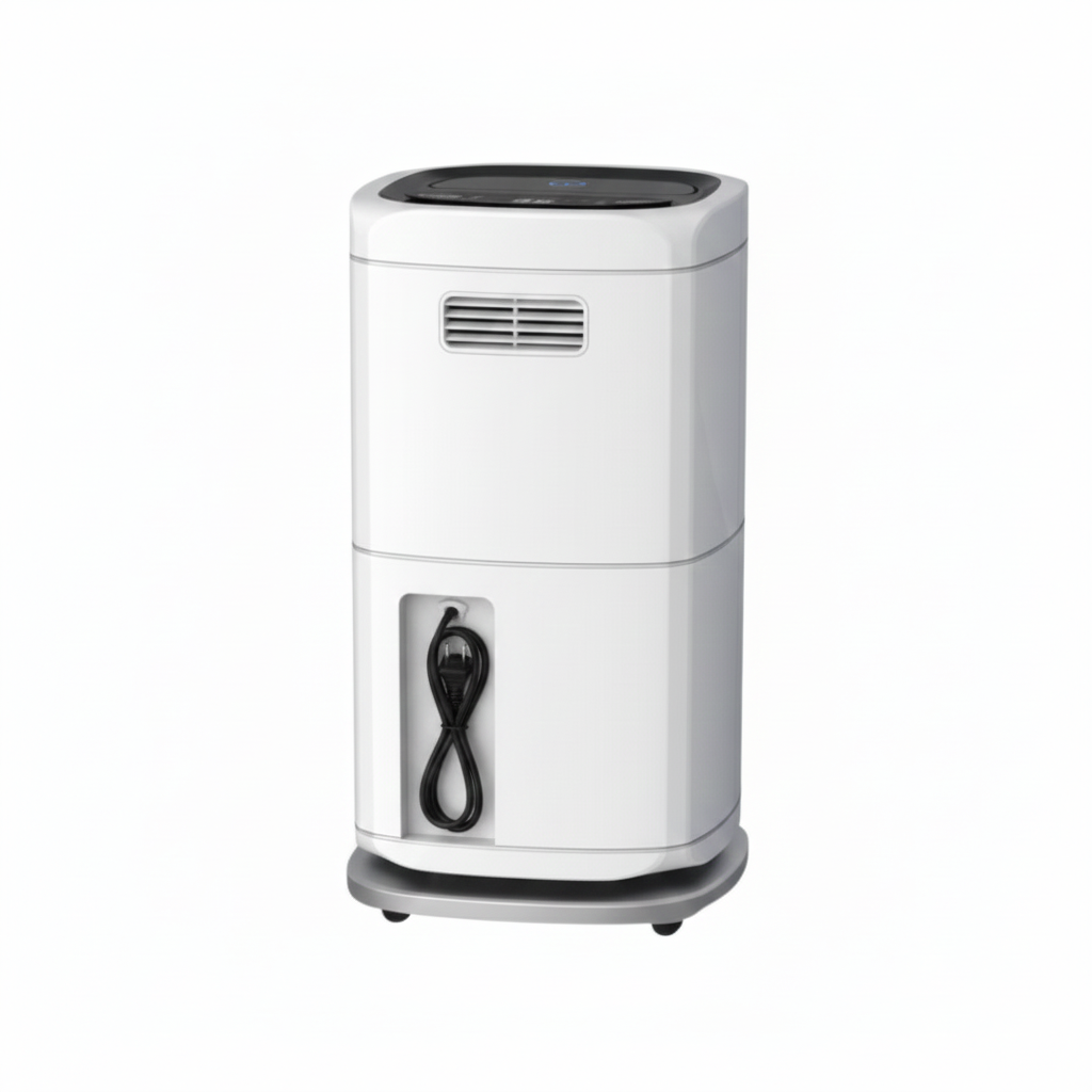 White Westinghouse WDE 606 dehumidifier by JET INDIA, showing a sleek appliance with digital controls on a modern background.